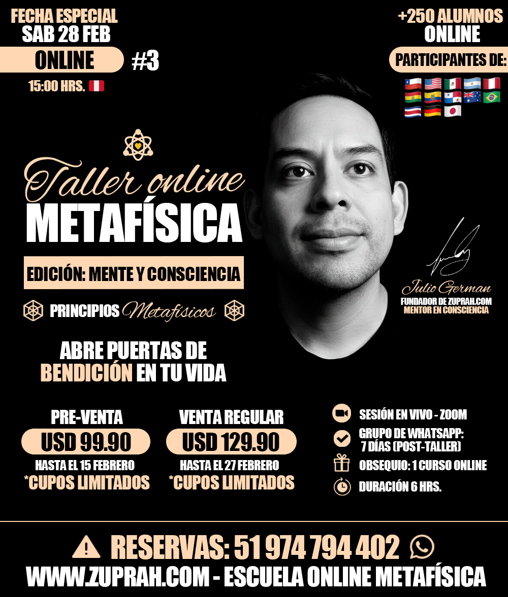 TALLER ONLINE DE METAFÍSICA: MENTE Y CONSCIENCIA